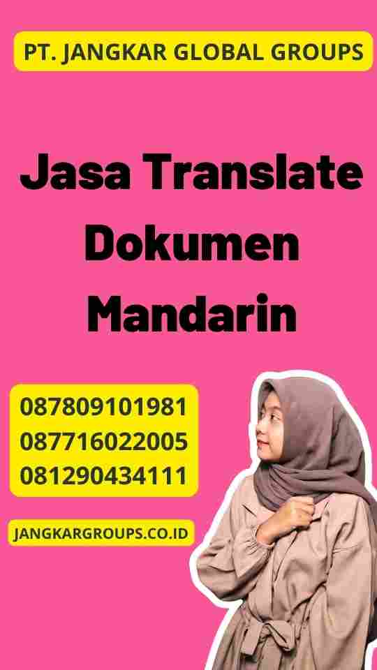 Jasa Translate Dokumen Mandarin