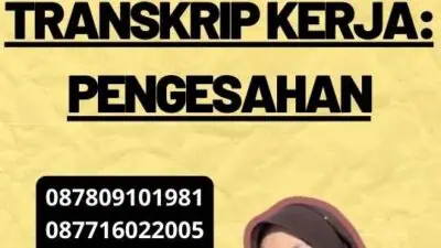 Legalisir Kemenkumham Transkrip Kerja: Pengesahan