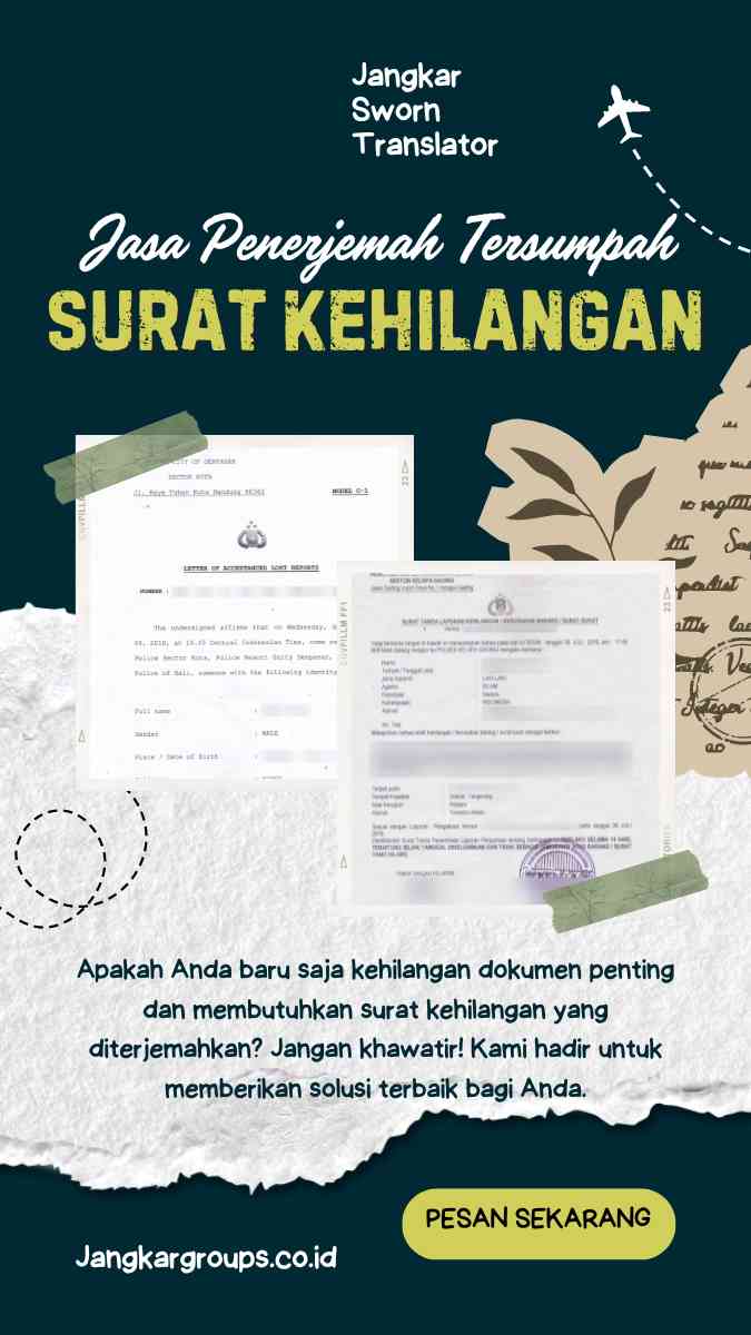 Jasa Penerjemah Tersumpah Surat Kehilangan Jangkar Groups