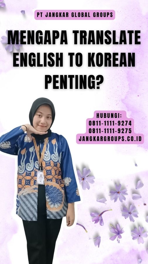 Mengapa Translate english to Korean Penting