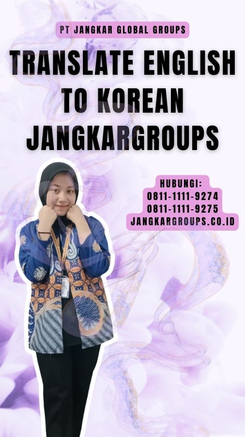 Translate english to Korean Jangkargroups