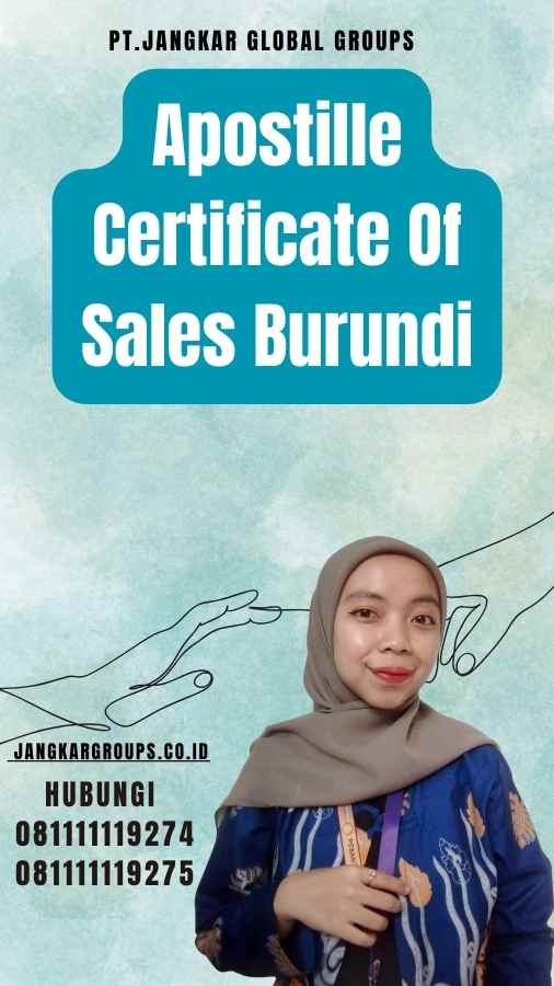 Apostille Certificate Of Sales Burundi