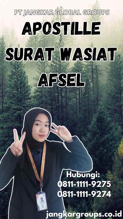 Apostille Surat Wasiat Afsel