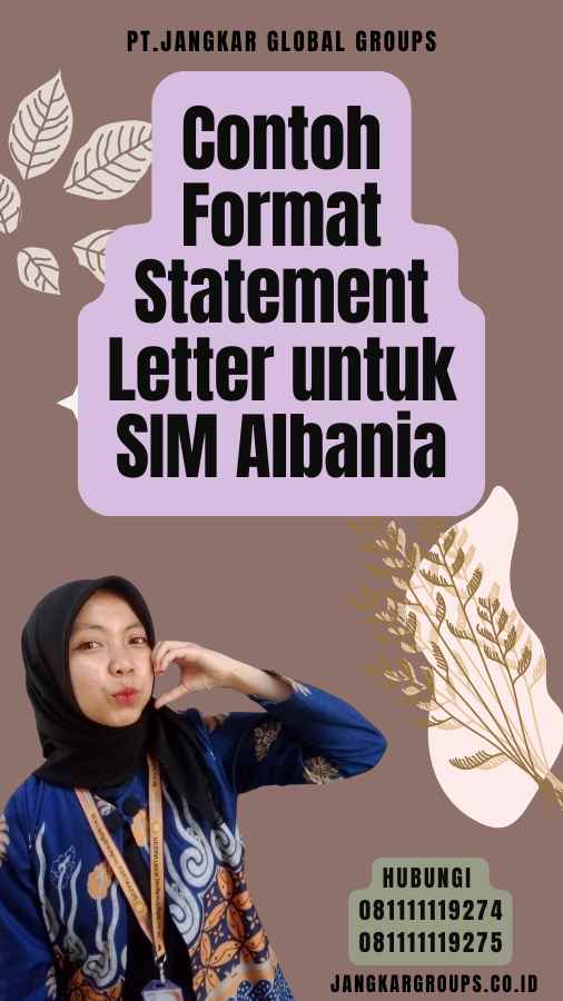 Contoh Format Statement Letter untuk SIM Albania