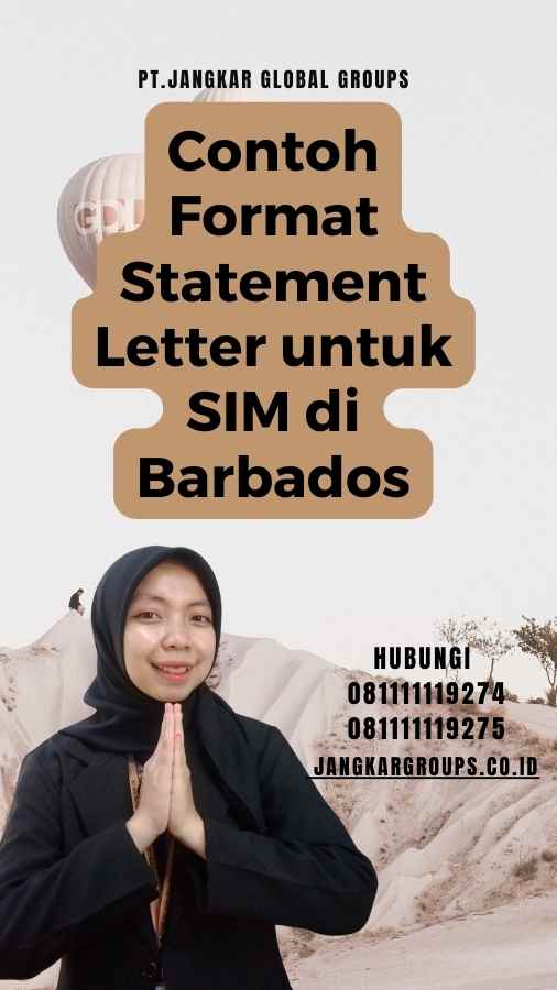 Contoh Format Statement Letter untuk SIM di Barbados