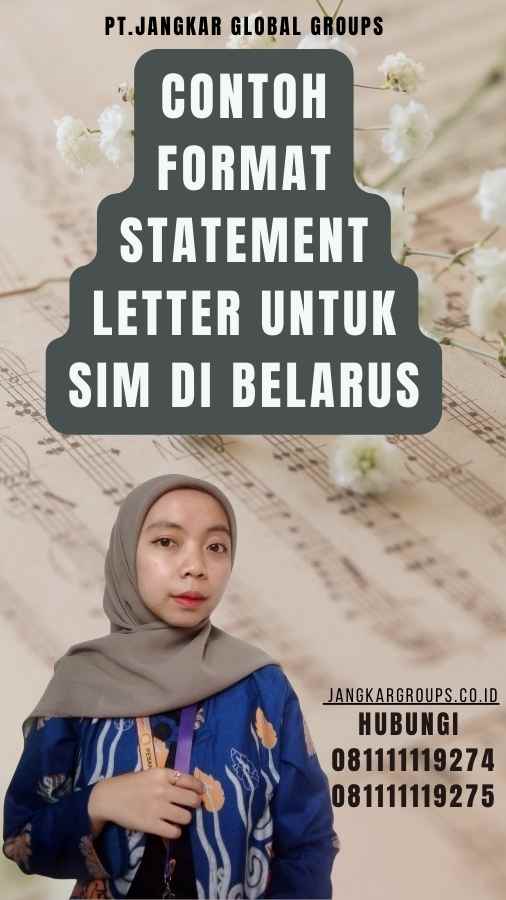 Contoh Format Statement Letter untuk SIM di Belarus