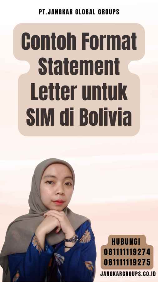 Contoh Format Statement Letter untuk SIM di Bolivia