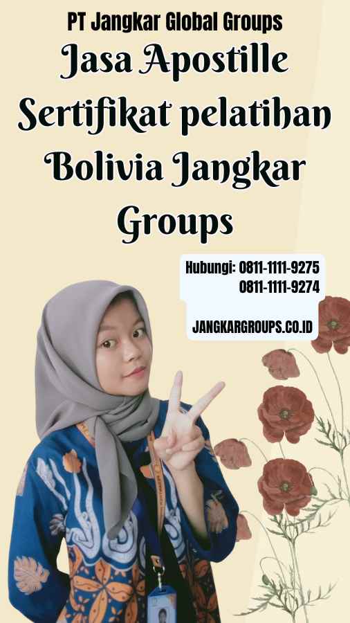 Jasa Apostille Sertifikat pelatihan Bolivia Jangkar Groups