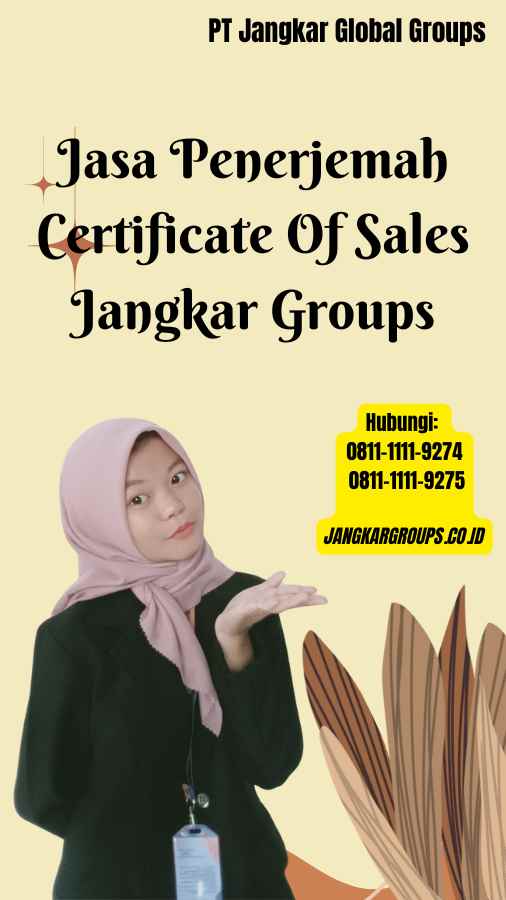 Jasa Penerjemah Certificate Of Sales Jangkar Groups