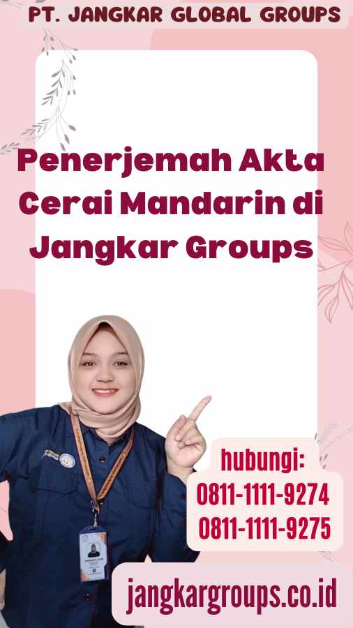 Penerjemah Akta Cerai Mandarin di Jangkar Groups