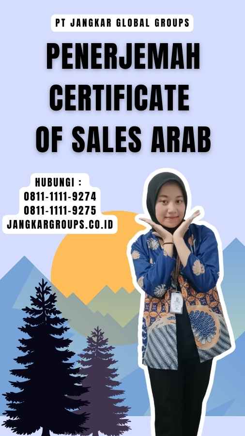 Penerjemah Certificate Of Sales Arab