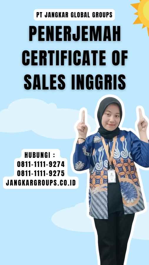 Penerjemah Certificate Of Sales Inggris