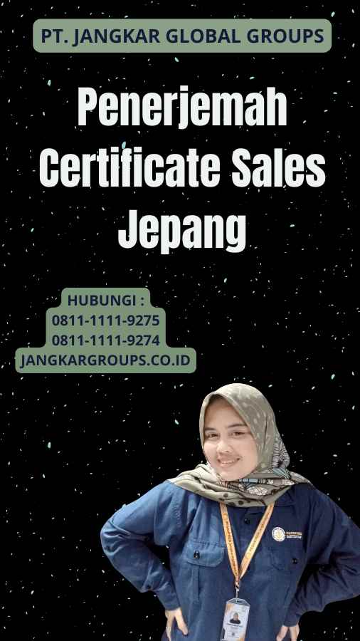 Penerjemah Certificate Sales Jepang