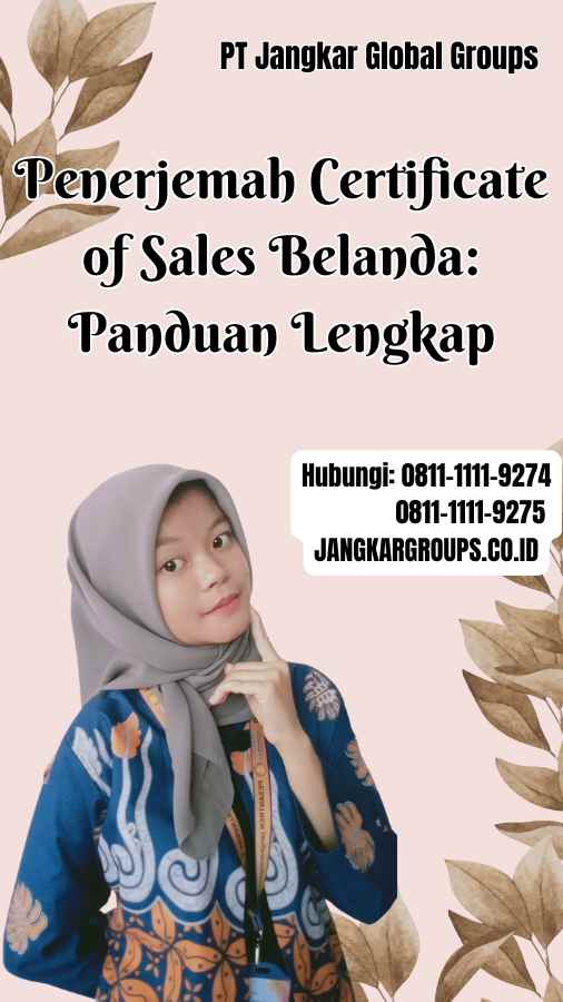 Penerjemah Certificate of Sales Belanda Panduan Lengkap