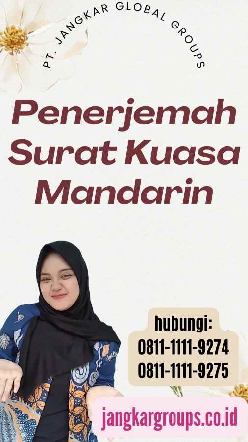 Penerjemah Surat Kuasa Mandarin