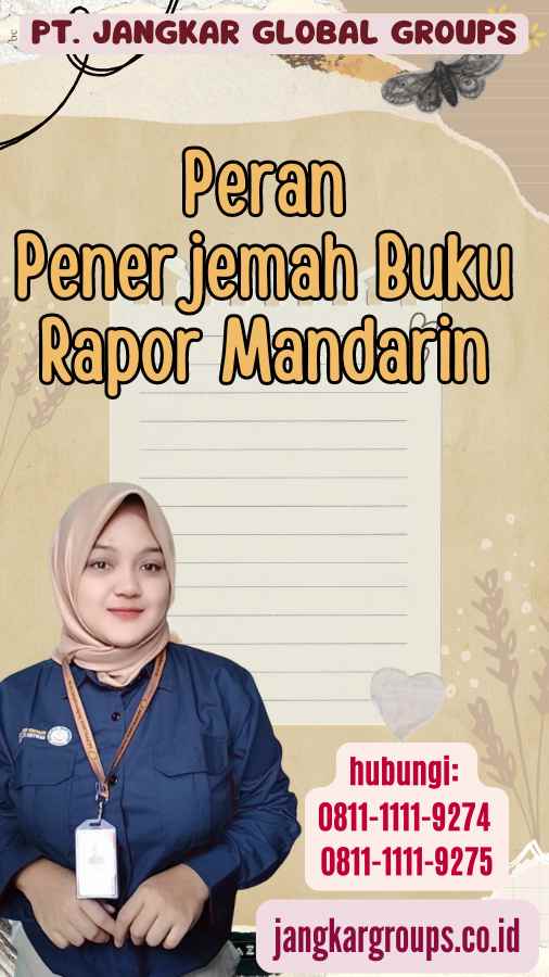 Peran Penerjemah Buku Rapor Mandarin