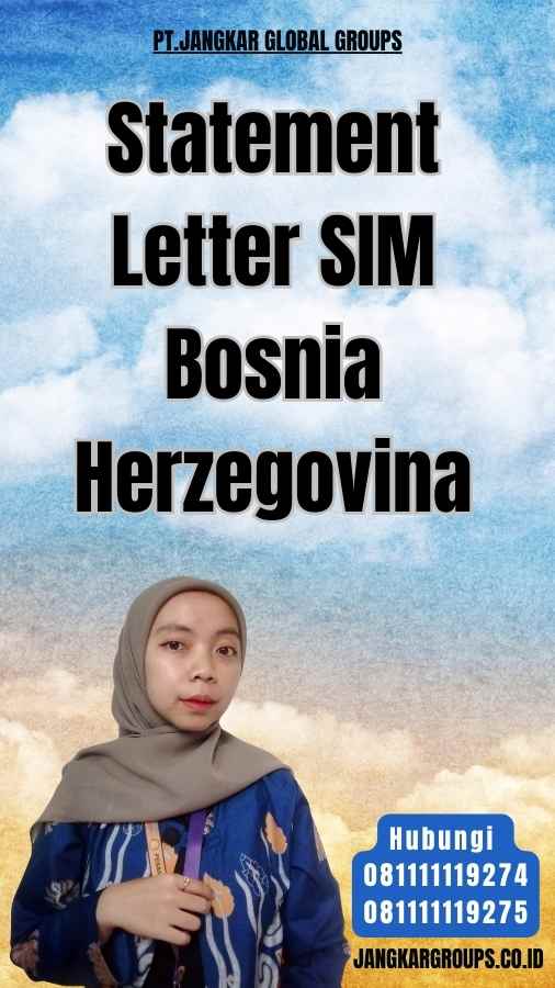 Statement Letter SIM Bosnia Herzegovina