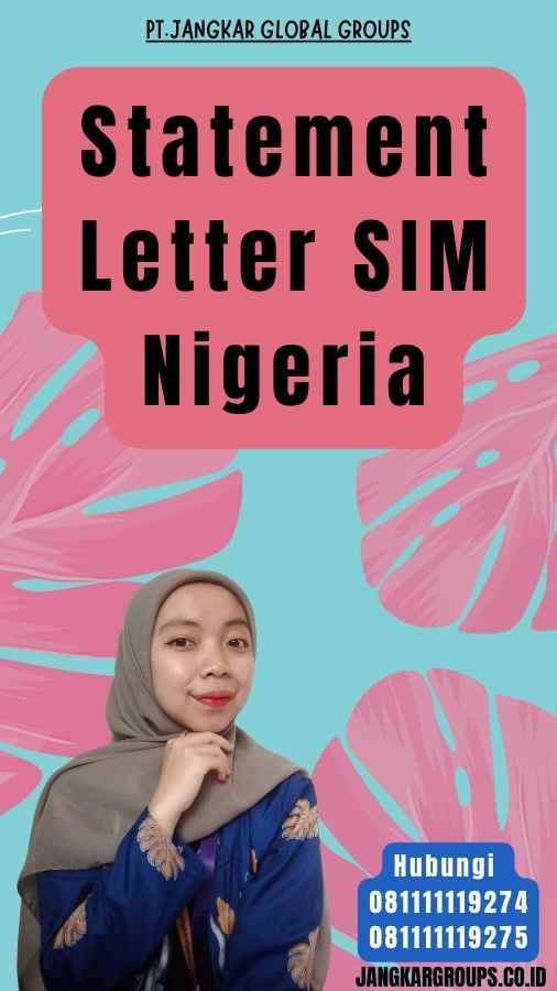 Statement Letter SIM Nigeria