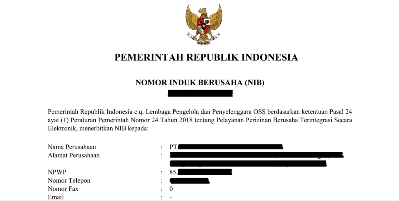 Jasa pengurusan NIB PT di Tangerang