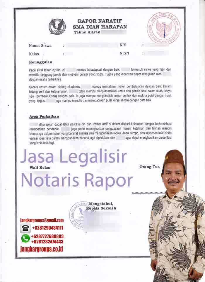 Jasa Legalisir Notaris Rapor